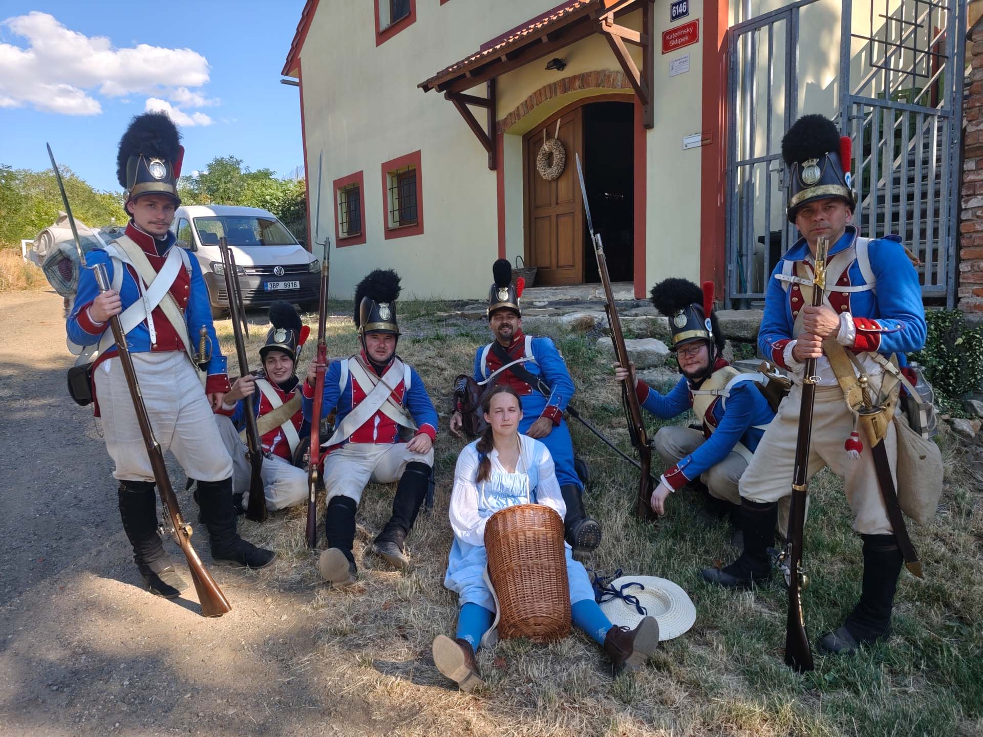 Napoleonští vojáci v táboře na vinici Kateřinského sklípku